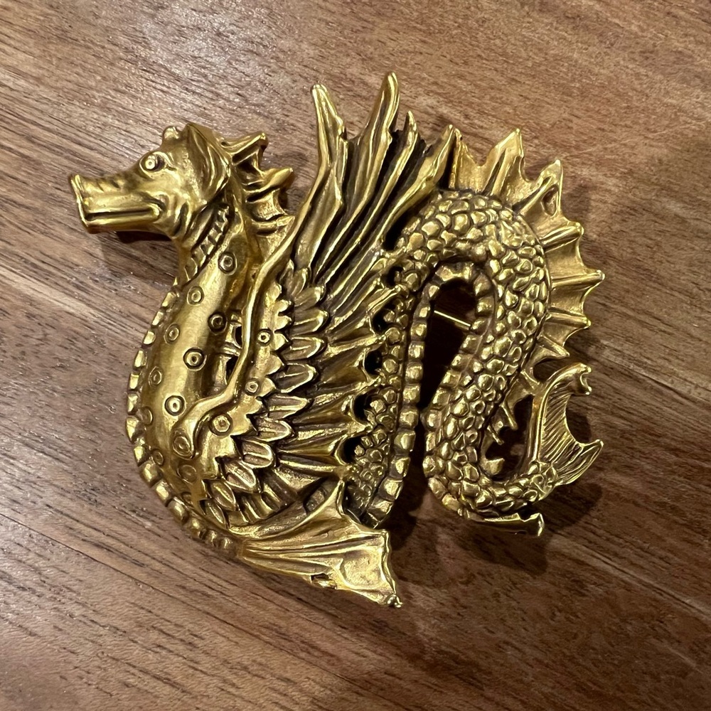 Gold “Sea Monster” Brooch